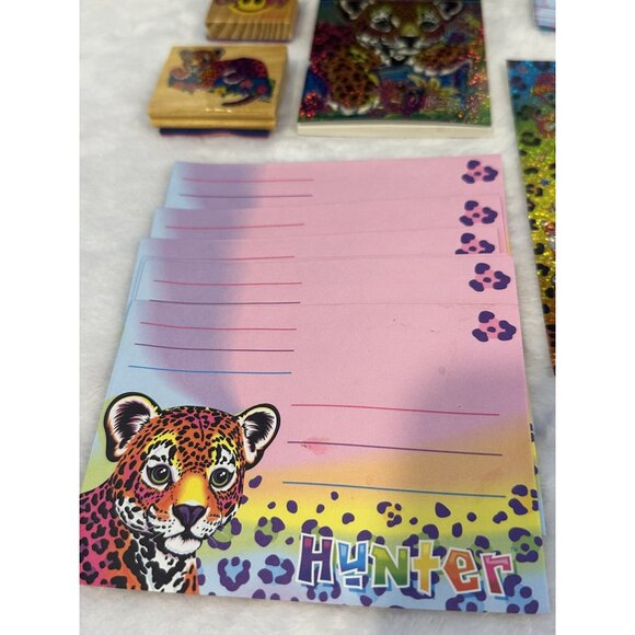 Vintage Lisa Frank Hunter The Cat Mini Zip Binder With Accessories - Picture 10 of 13